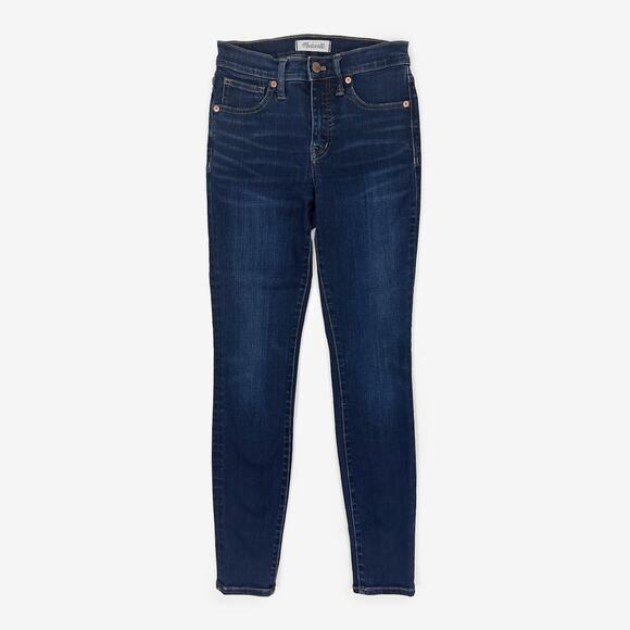 Madewell 9” High-Rise Skinny Jeans Size 25 Larkspur Dark Wash Mid Rise - Picture 1 of 4